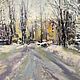 Order Snow-covered streets oil on canvas 30-30 cm. Chistiakov Vsevolod (chistiakov-art). Livemaster. . Pictures Фото №3