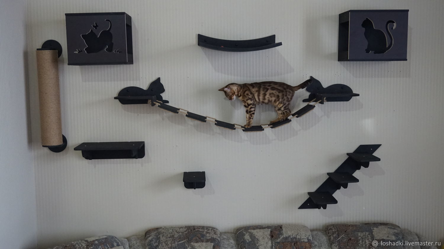 Настенный комплекс для кошек "Оптима - плюс", Accessories for Pets, Pleasant,  Фото №1