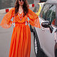 Order Long chiffon dress with slit 'Sun in the glass''. Lana Kmekich (lanakmekich). Livemaster. . Dresses Фото №3