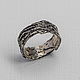 Men's silver ring with 'Cedar' texture', Rings, Moscow,  Фото №1