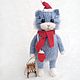 Вязаный новогодний котик . Амигуруми куклы и игрушки. Дарья (kirakinder). Интернет-магазин Ярмарка Мастеров.  Фото №2