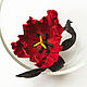 Brooch leather Red Tulip. Leather flowers. Decoration leather. Brooches. lanssveta. My Livemaster. Фото №4