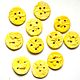  yellow ceramic buttons with grass prints, Buttons, Moscow,  Фото №1