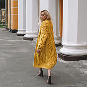 Одежда ручной работы. Ярмарка Мастеров - ручная работа cardigans: Women`s oversized yellow cardigan to order. Handmade.
