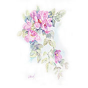 Картины и панно handmade. Livemaster - original item Watercolor. Watercolor miniatures. Flowers. Rose hips-2. Handmade.