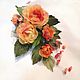 Silk flowers.Boutonniere of roses 'Hummingbird'. Brooches. verelli (verelli). Online shopping on My Livemaster.  Фото №2