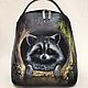 Leather backpack 'the Curious little Coon', Backpacks, St. Petersburg,  Фото №1