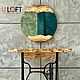 Round mirror with a frame made of elm slabs (D - 650 mm.), Mirror, Ivanovo,  Фото №1