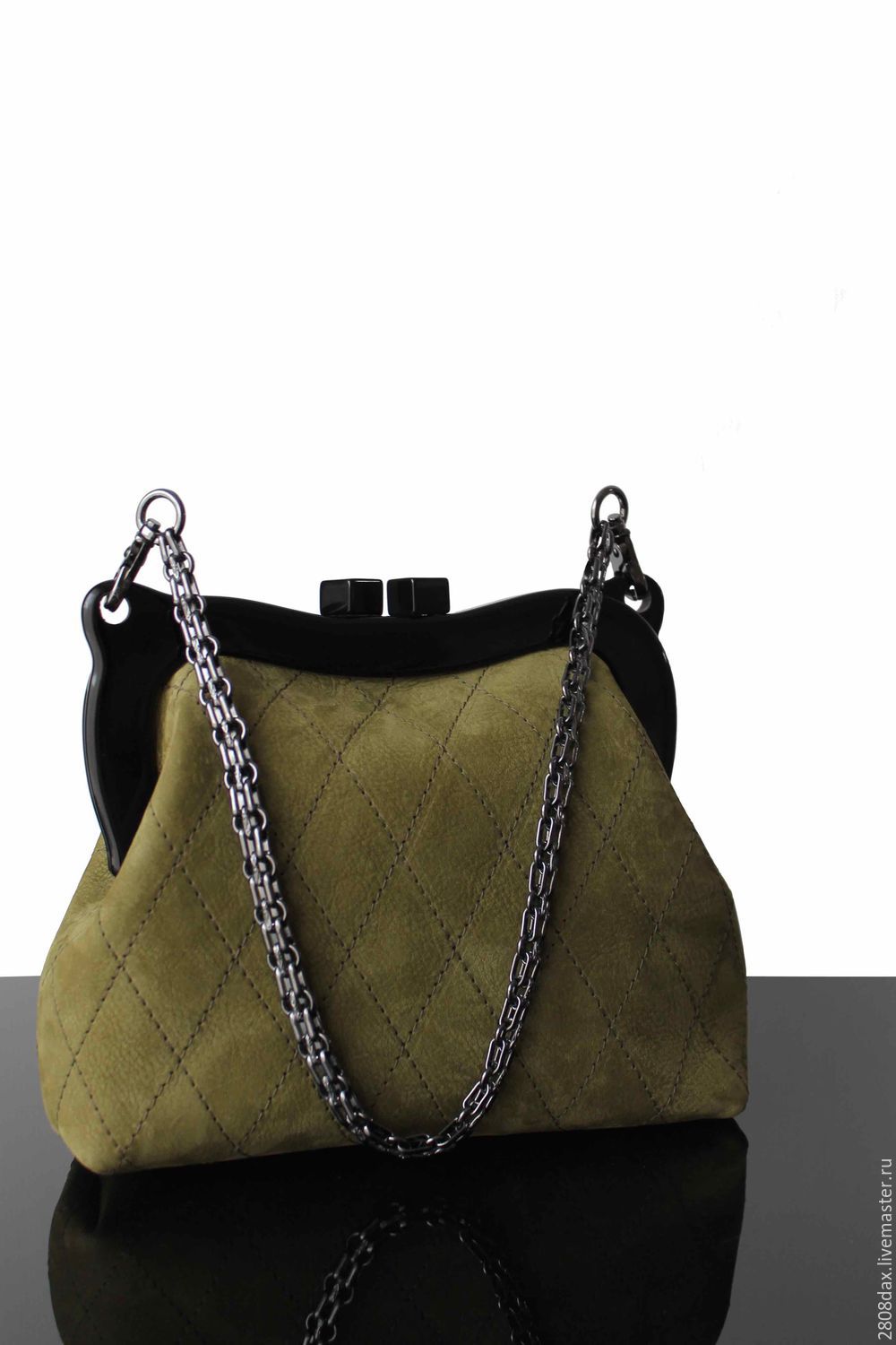 olive suede handbag