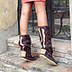 Заказать botas: INDIANINI marrón-botas Italianas hechas a mano. Febe-handmade. Ярмарка Мастеров. . High Boots Фото №3