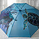 Umbrella painted Coral Reef dark blue. Umbrellas. UmbrellaFineArt. Online shopping on My Livemaster.  Фото №2