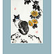 Кошечка и хризантема. Картины. ОСКОЛКИ РАДУГИ (mossolaynen). Ярмарка Мастеров.  Фото №4