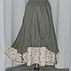 No. 154 Linen skirt boho summer double, Skirts, Ekaterinburg,  Фото №1