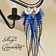Bright blue feather earrings. Earrings. Feather earrings Magic Temptation. Online shopping on My Livemaster.  Фото №2
