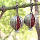 Classic Delicious Garnet earrings with zircons in silver 925 GA0048, Earrings, Yerevan,  Фото №1