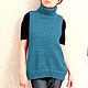 Красный жилет Снуд из шерсти женский вязаный с высоким воротом. Жилеты. Sweater Star Вязание на заказ.. Ярмарка Мастеров.  Фото №10