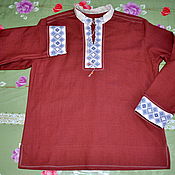 Русский стиль handmade. Livemaster - original item Men`s linen shirt Slavic, Russian. Handmade.