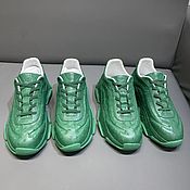 Обувь ручной работы handmade. Livemaster - original item Sneakers made of genuine ostrich leather, in green!. Handmade.