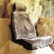 Сувениры и подарки handmade. Livemaster - original item Sheepskin fur capes for car seats, 2 pcs, cappuccino (No. №310). Handmade.