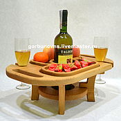 Посуда handmade. Livemaster - original item Wine table with removable Menazhnitsa made of natural wood. Handmade.