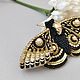 Заказать Брошь мотылек из бисера бражник, брошь с черепом. Nachatova Jewelry. Ярмарка Мастеров. . Брошь-булавка Фото №3