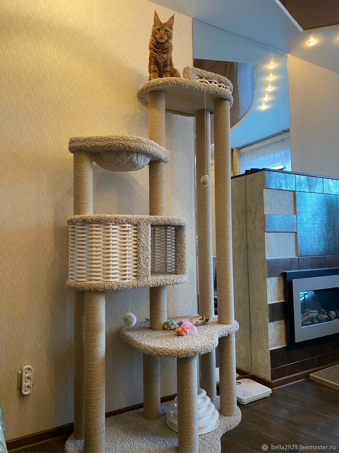 Домашняя когтеточка-лежанка для кошек, 56 × 30 см 1386394