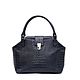 Bag made of dark blue leather with crocodile embossed, Valise, Moscow,  Фото №1