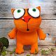 Plush soft toy ginger cat fat, moveable frame seal, Stuffed Toys, Moscow,  Фото №1