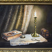 Oil painting: " Still life with a crystal glass"