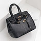 Сумка из кожи питона черная в стиле Hermes Birkin 30. Сумка-тоут. PYTOSHASHOP. Интернет-магазин Ярмарка Мастеров.  Фото №2