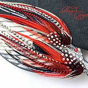 Украшения handmade. Livemaster - original item Feather earrings red and black. Handmade.