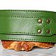Grass Green Leather Cuff, Green Leather Band. Hard bracelet. Made In Rainbow. Ярмарка Мастеров.  Фото №5