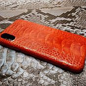 Сумки и аксессуары handmade. Livemaster - original item Case (bumper) for iPhone X model, made of genuine ostrich leather.. Handmade.