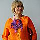 Комплект блуза и юбка "Orange summer". Костюмы. Дизайнерский эксклюзив от Ирины Федотовой.. Интернет-магазин Ярмарка Мастеров.  Фото №2