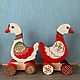 Гусь-каталка. Игрушки-каталки. ART-MatreshkA. Интернет-магазин Ярмарка Мастеров.  Фото №2