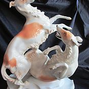 Винтаж handmade. Livemaster - original item Large pre-war Figurine, HUTSCHENREUTHER Bavaria Kuchenreuther Greyhounds. Handmade.