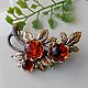 Amber Brooch Cherry Berries Gift for Women. Brooches. BalticAmberJewelryRu Tatyana. Online shopping on My Livemaster.  Фото №2