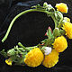 Headbands: Leather floral hair band with yellow dandelions. Headband. Irina Vladi. My Livemaster. Фото №4