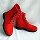 Felted shoes with a running sole red. Boots. Zhanna. Online shopping on My Livemaster.  Фото №2