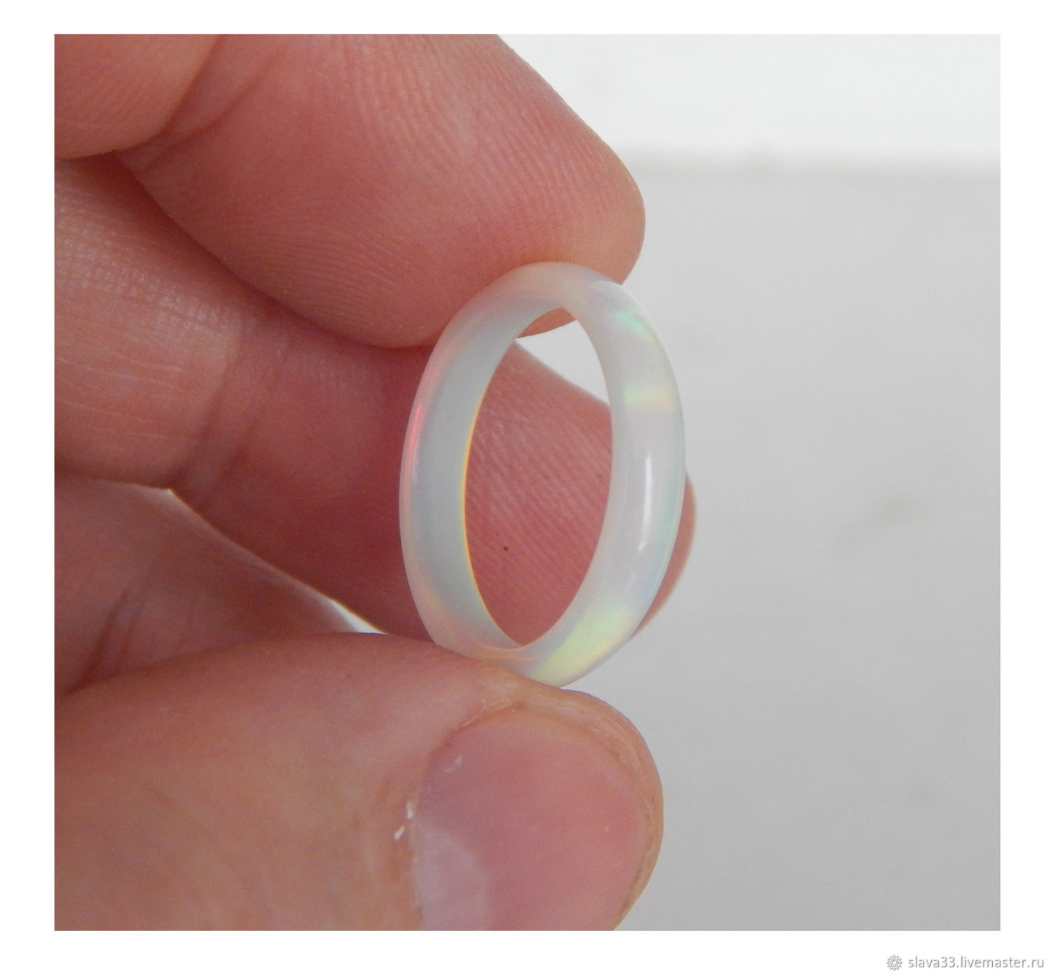 Synthetic White Opal Ring