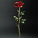 Красная кованая роза на подставке из змеевика, Цветы, Москва,  Фото №1