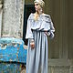 Evening dress 'Tais' gray,with hand embroidery. Dresses. ZanKa. My Livemaster. Фото №4
