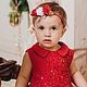 Повязка на голову для новорожденной девочки "Rose". Диадемы детские. МиниДива. Интернет-магазин Ярмарка Мастеров.  Фото №2