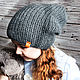 Knitted hat dark segoro color ' Graphite'. Caps. Knitting for kids and moms. My Livemaster. Фото №5