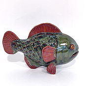 Керамическая скульптура Рыба " Житель Северных морей"