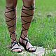 NEW!  Roman Sandals leather Open with Zipper Black. Sandals. Katorina Rukodelnica HandMadeButik. Online shopping on My Livemaster.  Фото №2
