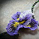 Колье-чокер из змеевика с кулоном "Сиреневый ирис". Чокер. Beadsgemsflowers - Украшения для Вас. Ярмарка Мастеров.  Фото №5