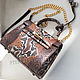 Сумка Hermes Kelly из натуральной кожи питона коричневая. Сумка через плечо. PYTOSHASHOP. Ярмарка Мастеров.  Фото №5