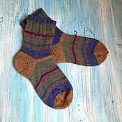 Аксессуары handmade. Livemaster - original item Knitted socks 42-43 woolen, striped for men. Handmade.