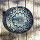 Plate decorative, dot painting. Turquoise mystery. Esoteric Mandala. volkovahelga. My Livemaster. Фото №5